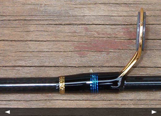 black with blue thread guide wrap